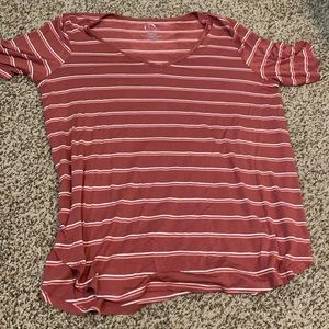 Maurices 24/7 striped v neck tee